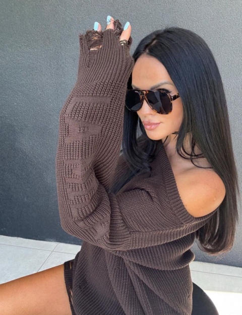 Sweter Long Czekolada