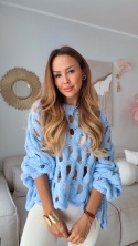 Ażurowy sweter Venice Baby Blue