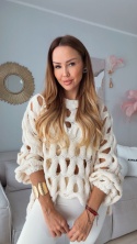 Ażurowy sweter Venice ecru