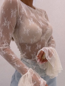 Bluzka koronkowa Gia Dzwonek cream