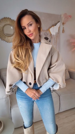 Krótki płaszczyk Marlene Beige